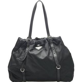👉 Draagtas zwart stof nylon onesize vrouwen Tweedehands Tessuto Prada Vintage , Dames