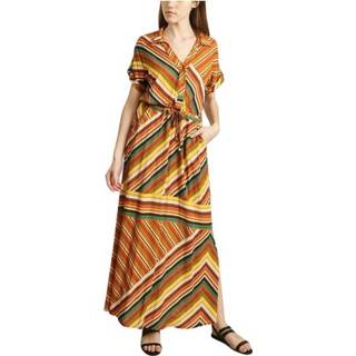 👉 Maxi dres oranje vrouwen Rayonnante stripe dress La Petite Française , Dames 3700966061271