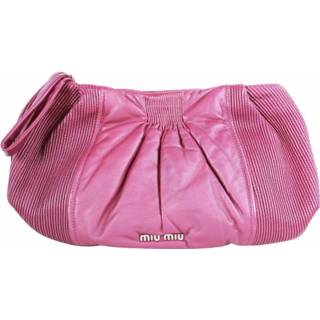 👉 Clutch roze leather onesize vrouwen Soft Miu Pre-owned , Dames