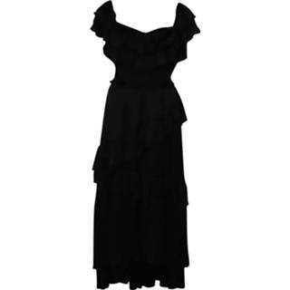 👉 Maxi dres zwart vrouwen Louisa Ruffled Dress Ulla Johnson Pre-owned , Dames