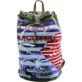 👉 Backpack groen canvas onesize mannen Pre-owned La Habana - Cruise 2017 Chanel Vintage , Heren