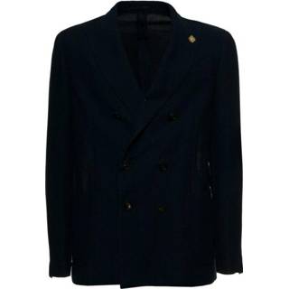 👉 Blazer blauw mannen Double-Breasted Cotton blend Lardini , Heren