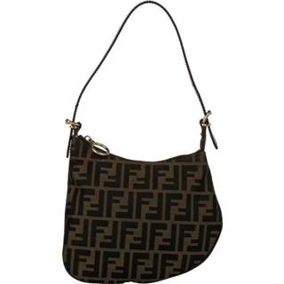 👉 Schoudertas bruin canvas onesize vrouwen Pre-owned Zucca Oyster Shoulder Bag Fendi Vintage , Dames