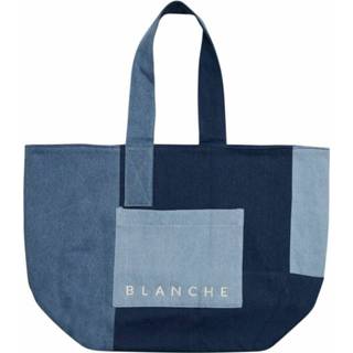 👉 Blauw onesize vrouwen Patchwork Tote Bag Blanche , Dames