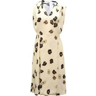 👉 Dress wit m vrouwen Pre-owned Floral Pleated Midi Prada Vintage , Dames