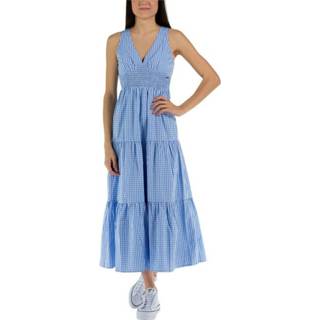 👉 Blauw m vrouwen Abito Midi Vichy Fracomina , Dames 8053731803886