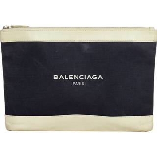 👉 Handtas zwart canvas m onesize vrouwen Pre-owned Clip Clutch Bag Fabric Spain Balenciaga Vintage , Dames