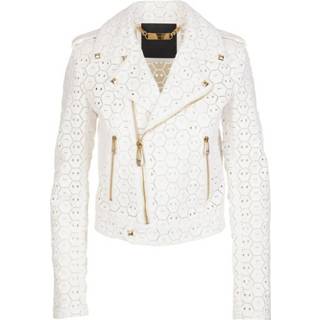 👉 Biker jacket wit m vrouwen Sangallo Philipp Plein , Dames