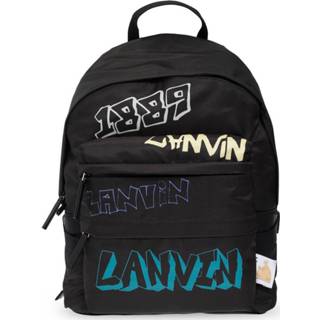 👉 Backpack zwart onesize mannen with logo Lanvin , Heren 3612455368801