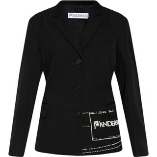 👉 Blazer zwart vrouwen Single-breasted with logo JW Anderson , Dames