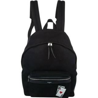 👉 Backpack zwart canvas onesize vrouwen Pre-owned Playing Cards City Saint Laurent Vintage , Dames