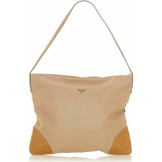 👉 Schoudertas wit canvas onesize vrouwen Pre owned Shoulder Bag Prada Vintage , Dames