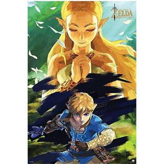 👉 Poster meerkleurig unisex Zelda Breath The Legend Of - Wild & Link 4063909292101