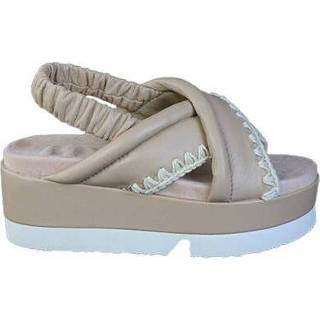 👉 Beige vrouwen Sandali Platform Japenese Criss Cross Mou , Dames