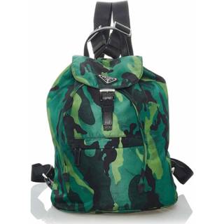 👉 Backpack groen onesize vrouwen Pre -owned Tessuto Camouflage Prada Vintage , Dames