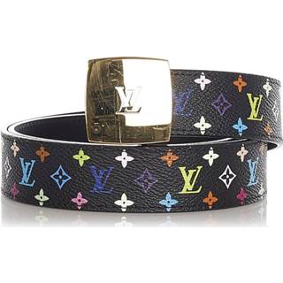 👉 Riem zwart onesize vrouwen Tweedehands monogram Multicolore LV Cut omkeerbare Louis Vuitton Vintage , Dames