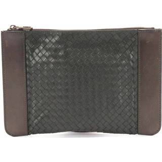 👉 Handtas bruin onesize vrouwen Pre-owned Intrecciato Zip Clutch Bag Bottega Veneta Vintage , Dames