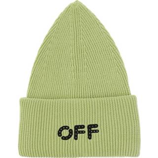 👉 Muts wit groen onesize vrouwen met logo Off White , Dames 8052865775298