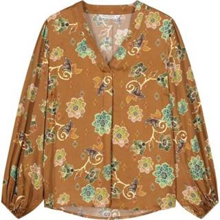 👉 Blous bruin vrouwen V-Neck Blouse Floral Summum Woman , Dames