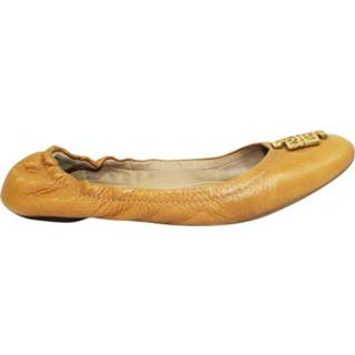 👉 Ballerina's bruin leather vrouwen Ballerinas With Logo Tory Burch Pre-owned , Dames