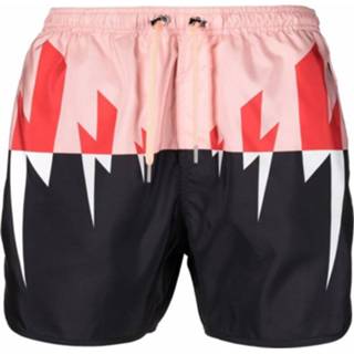 👉 Barret roze mannen Thunderbolt-Print Swim Shorts Neil Barrett , Heren