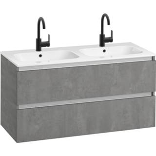 👉 Badmeubelset grijs keramische Saniselect Guarda 120x52cm met wastafel Beton 8714175950528