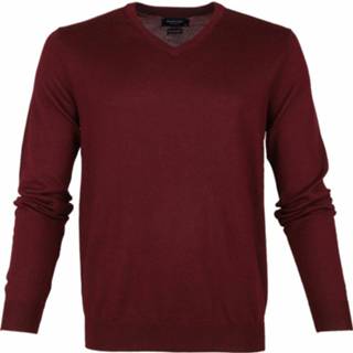 👉 Pullover rood XL mannen Merino V-Hals Profuomo , Heren