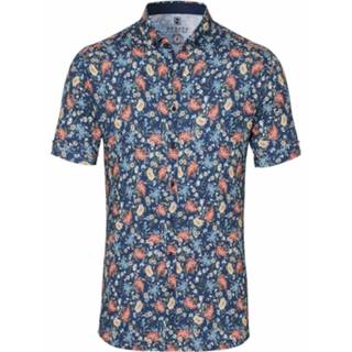 👉 Overhemd korte mouw blauw s mannen Bloemen Desoto , Heren 4045857418499