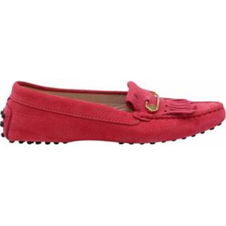 👉 Loafers rood leather vrouwen Pre-owned Gommino Condition Very Tod's , Dames