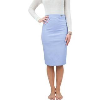 👉 Pencil blauw vrouwen Logo Plaque Detail Skirt Elisabetta Franchi , Dames