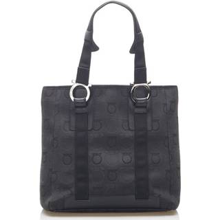 👉 Draagtas zwart canvas onesize vrouwen Gancini Salvatore Ferragamo Pre-owned , Dames