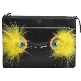 👉 Clutch zwart onesize vrouwen Tweedehands Monster Shoulder Zip Fendi Vintage , Dames