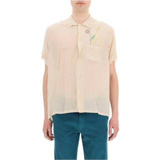 👉 Shirts korte mouw beige m mannen Embroidered short sleeve shirt SKY High Farm , Heren