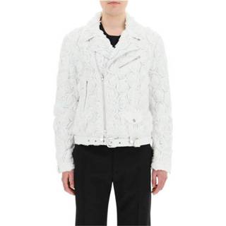 👉 Biker jacket wit m mannen with roses Jordanluca , Heren