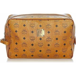 👉 Clutch bruin leer onesize vrouwen Visetos leren MCM Pre-owned , Dames