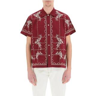 👉 Shirts korte mouw rood mannen Short sleeve shirt with embroidery Bode , Heren