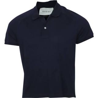 👉 Poloshirt blauw s mannen Pre-owned Snack Back Polo Shirt in Cotton Gucci Vintage , Heren