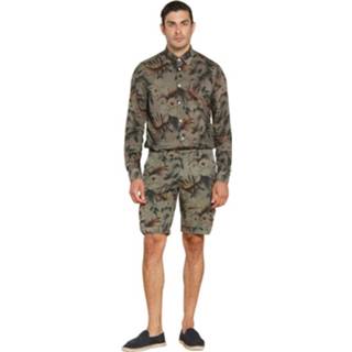 👉 Bermuda groen mannen Men's cargo in stretch satin with floral pattern regular Chile Mason's , Heren
