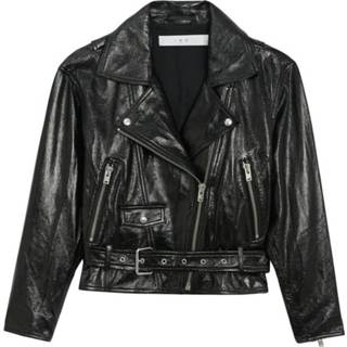 👉 Biker jacket zwart leather vrouwen Douki Belted IRO , Dames