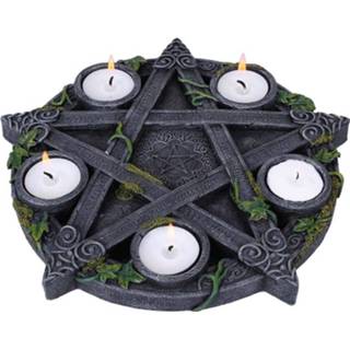 👉 Waxinelichthouder materiaa polyresin multicolor unisex Nemesis Now - Wiccan Pentagram Tealight Holder