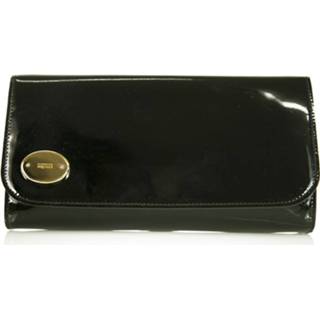 👉 Clutch zwart leather onesize vrouwen Patent Flap Top Evening Bag Handbag Alexander McQueen Pre-owned , Dames