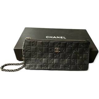 👉 Clutch zwart onesize vrouwen Pre-owned Lucky Charms Chanel Vintage , Dames