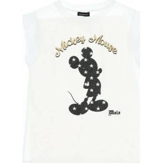 👉 Print T-shirt wit XS vrouwen Mickey Mouse Monnalisa , Dames
