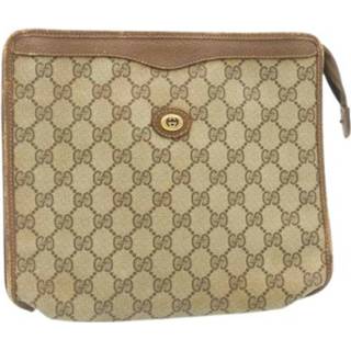 👉 Clutch beige canvas onesize vrouwen Pre-owned Gucci Vintage , Dames