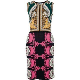 👉 Sleeveless zwart vrouwen Pre-owned stretch dress with baroque print Valentino Vintage , Dames