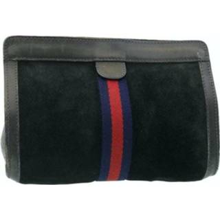 👉 Clutch zwart suede onesize vrouwen Pre-owned Gucci Vintage , Dames