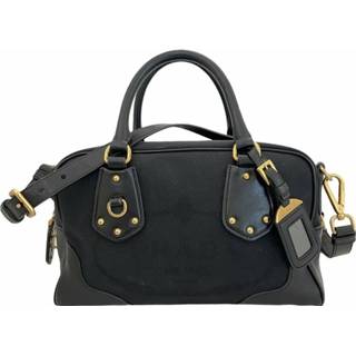 👉 Bowlingtas zwart canvas onesize vrouwen Pre-owend in pelle e Prada Vintage , Dames