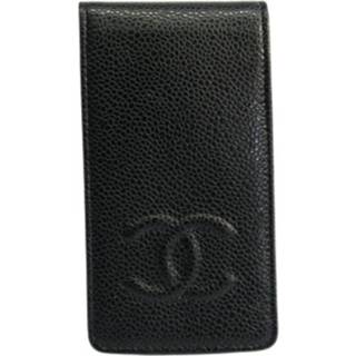 👉 Flipcase zwart leather onesize vrouwen Pre-owned Phone Flip Case For 4 Chanel Vintage , Dames