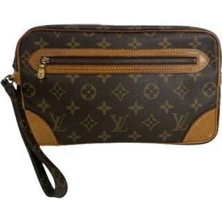 👉 Clutch bruin onesize vrouwen Pre-owned Monogram Marly Dragonne Louis Vuitton Vintage , Dames