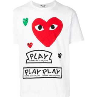 👉 Print T-shirt wit XL mannen Logo Comme des Garçons Play , Heren